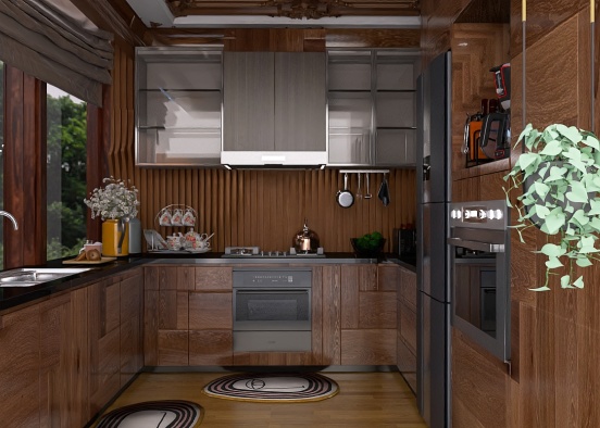 Wood kitchen - Modern design 🤎 Design Rendering