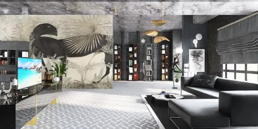 living room in grey and black 🖤