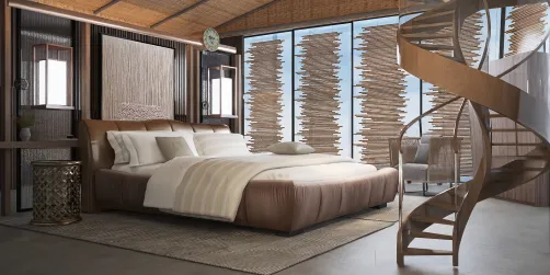 Penthouse Industrial bedroom 