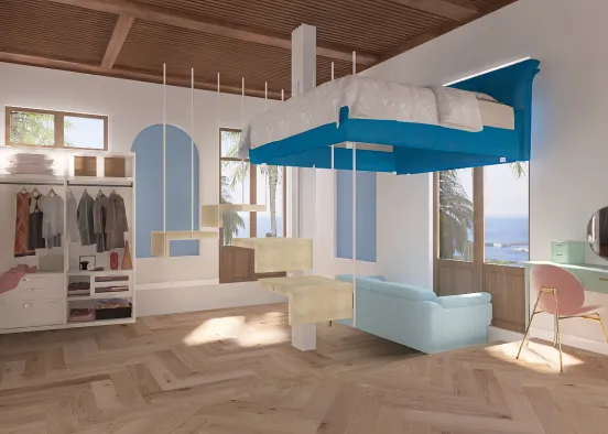 Sea bedroom Design Rendering