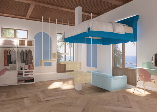 Sea bedroom Design Rendering