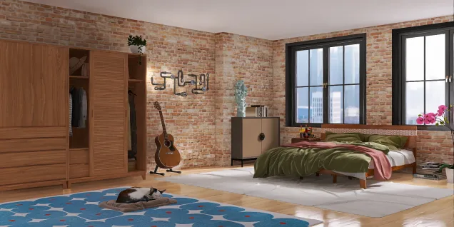 Rustic modern New York style bedroom