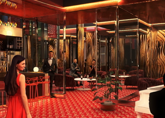 Hotel Lounge Bar  Design Rendering