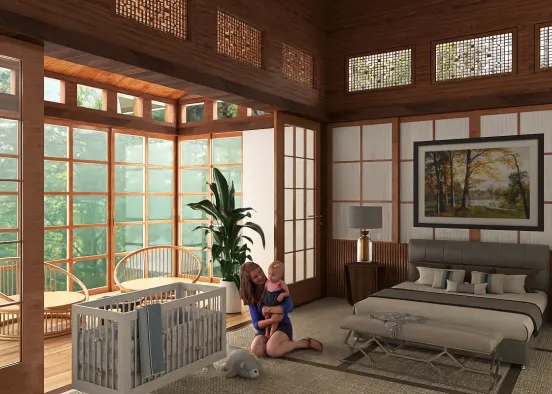 tropical bedroom  Design Rendering