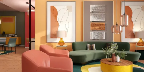 Yellow, green, orange 