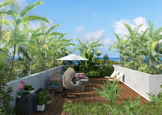 Chilling at my rooftop Design Rendering