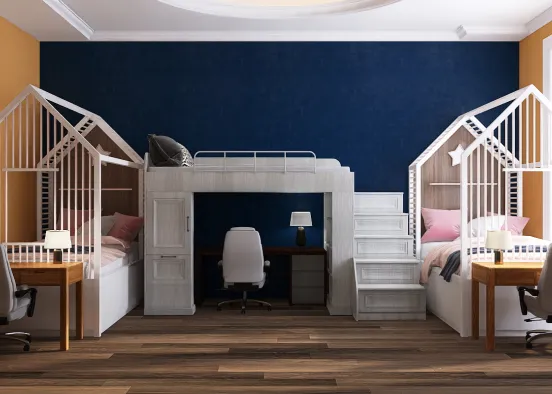 3 kids 1 bedroom Design Rendering
