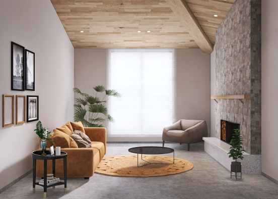 warm living room Design Rendering