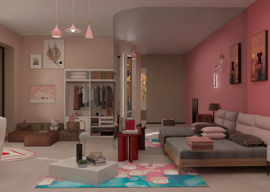 pink soft room🌸☁️🦪 Design Rendering