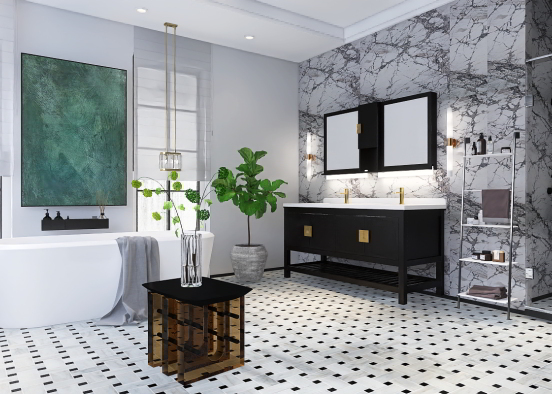 Luxe bathroom  Design Rendering