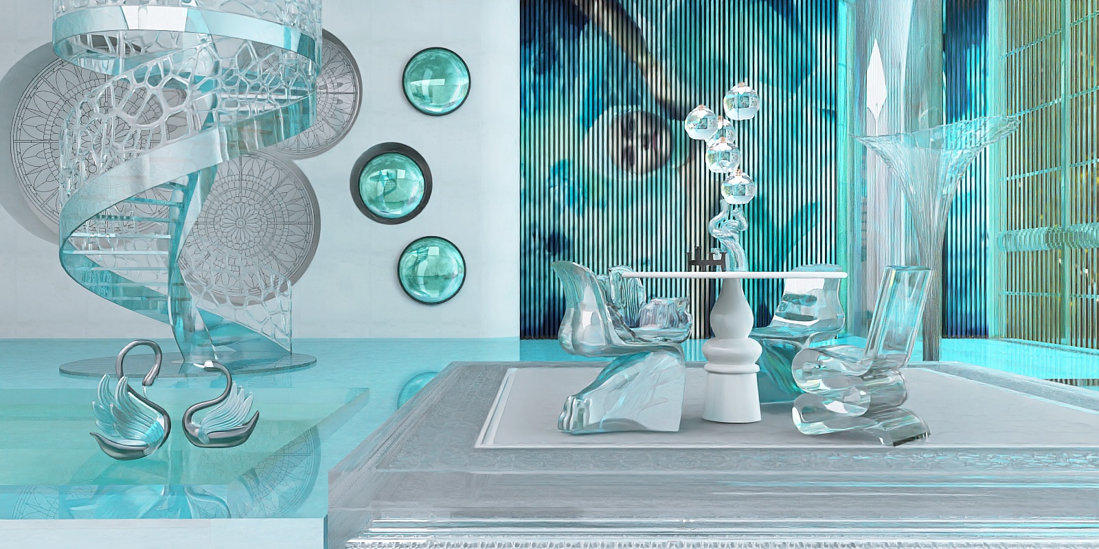 A beautiful palette of soft resedo glass colors