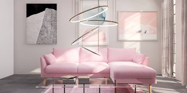 Simple Pink Living Room
