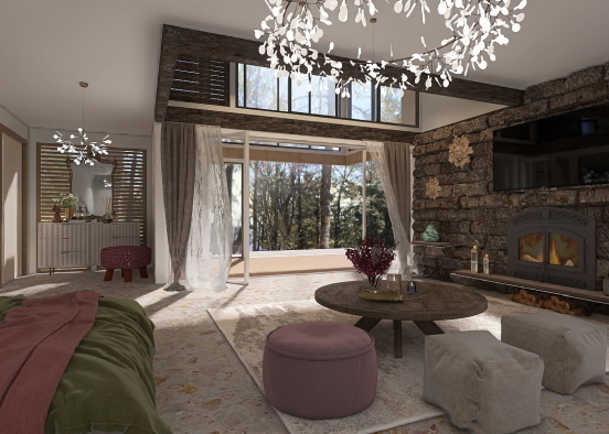 Rustic holiday home, space for a small group Design Rendering
