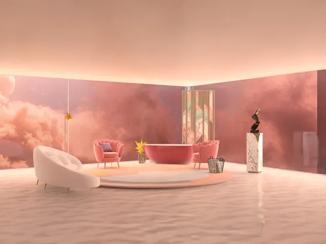 Pink living room