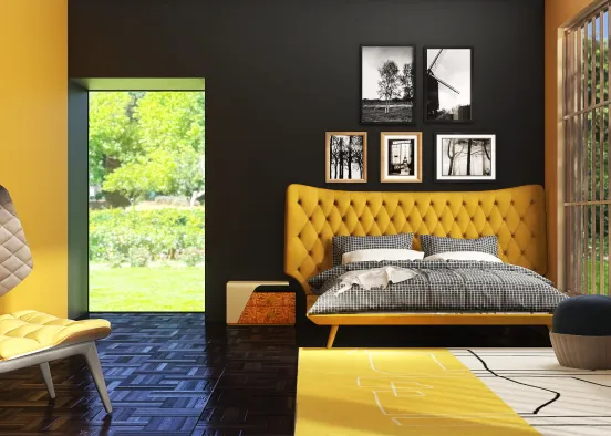 black and yellow  Design Rendering