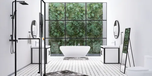 Black and white bathroom
