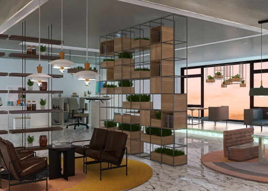 office cafe Design Rendering