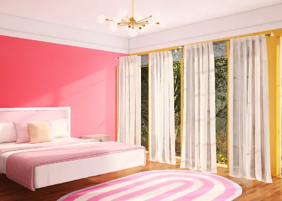 The dream pink flamingo room Design Rendering