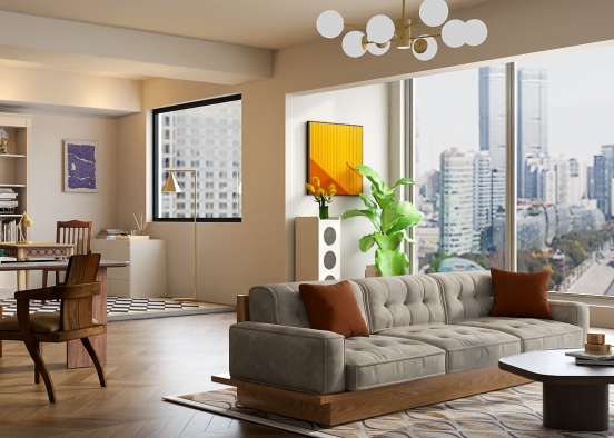 Beautiful living room  Design Rendering