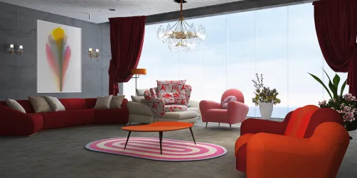 Salon rouge glamour chic