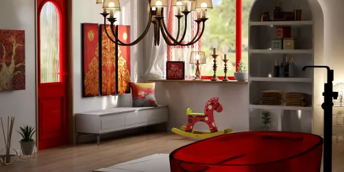 Red Bathroom 