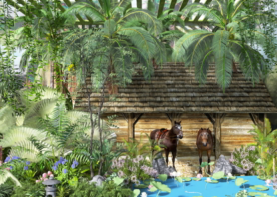 In the jungle horses need more water than usual. Design Rendering