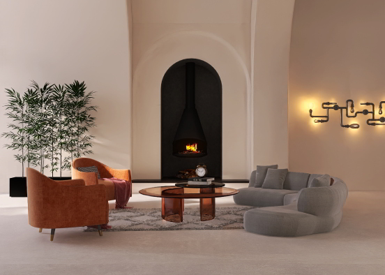 cozy fireplace  Design Rendering