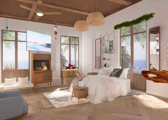 christmas Beach hotel bedroom Design Rendering