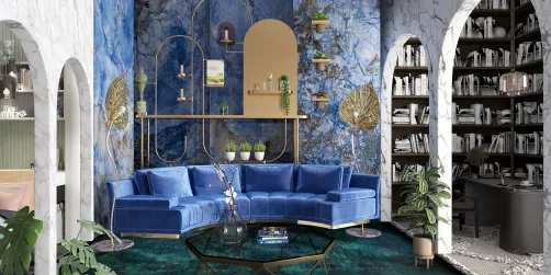 La casa de mármol azul