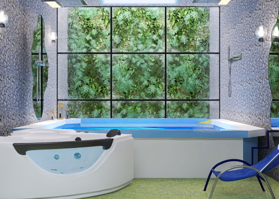 Relax room with pool Design Rendering