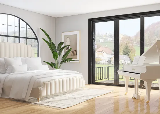 Modern Farmhouse Bedroom Design Rendering