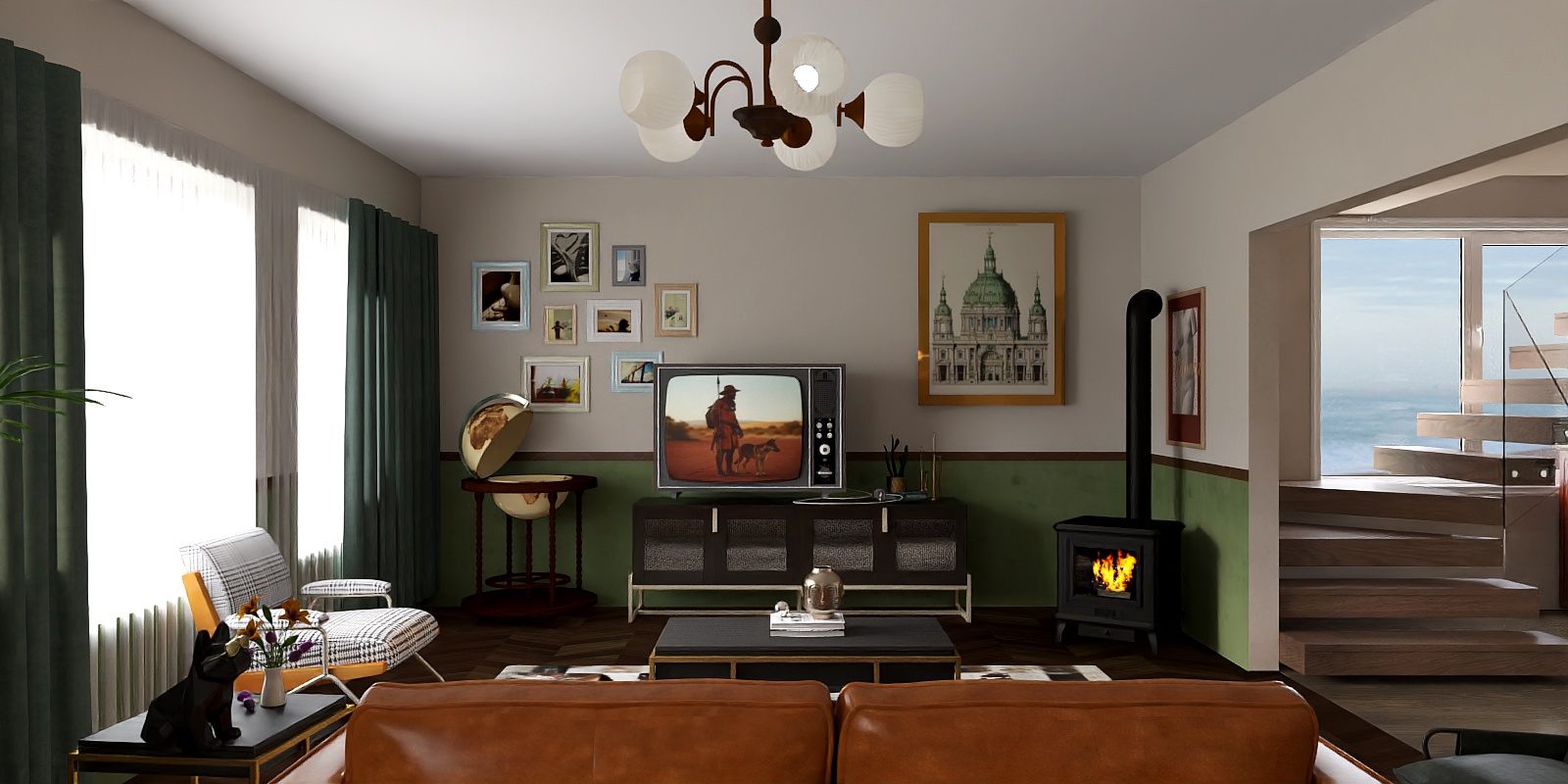 Retro Style Living Room 