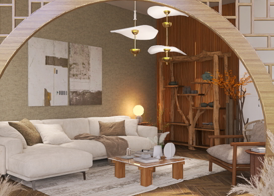Japandi Living Room ⭐️ Design Rendering