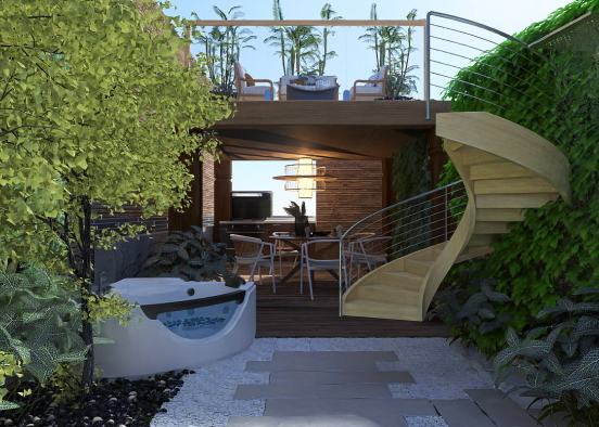 Tropical Terrace Design Rendering
