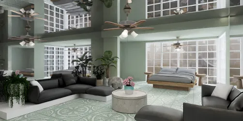 Black, green and wood
