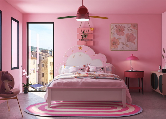 A Young Girl's Room Design Rendering