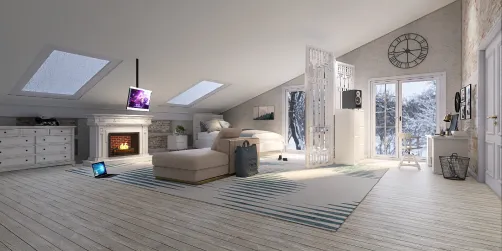 Bedroom for a teenager in Winter-style 