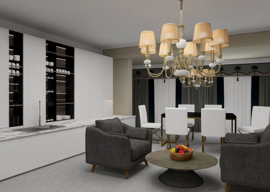 luxurious kitchen  Design Rendering