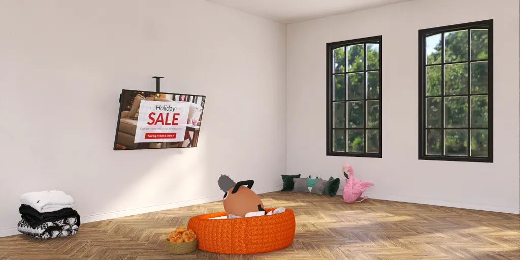 a living room with a couch, a table, and a window 