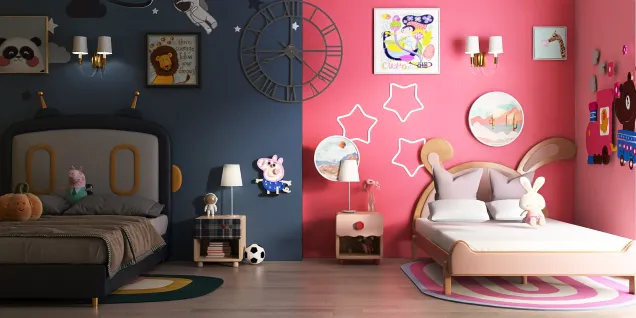 Girls and boys room👨‍🚀🐰