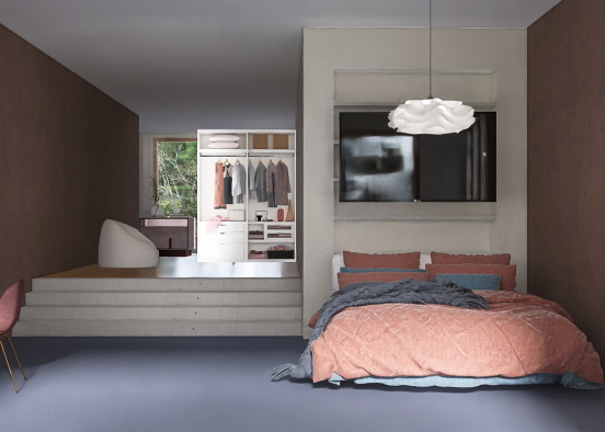A beautiful bedroom for a teen Design Rendering