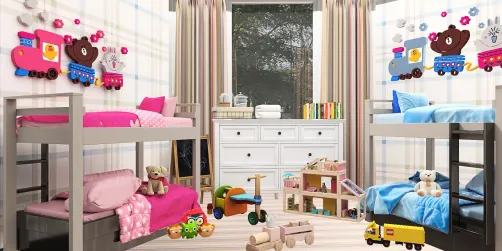 Bedroom Design for Rihanna. Four kids in one room