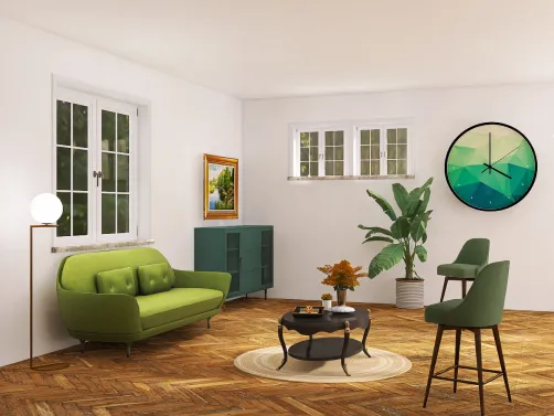 Salon vert et noir