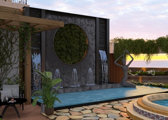 .Rooftop oasis. Design Rendering