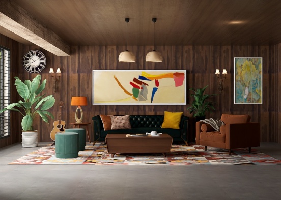70s living room ⭐️ Design Rendering