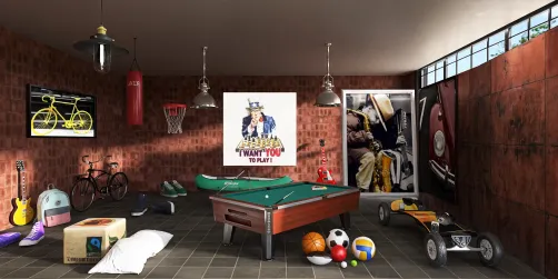Having fun in a basement 