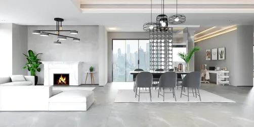 City dinning room and living room apartment 