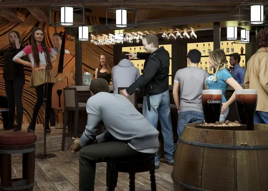 # Irish Pub Renderização de Design