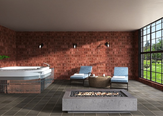 A small swimming pool in the house  Design Rendering