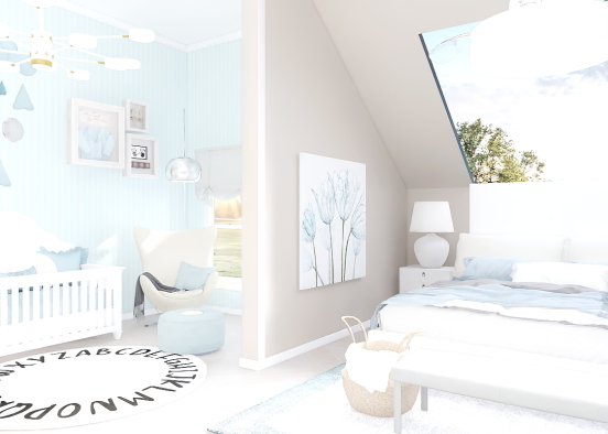 Master bedroom with attached nursery Design Rendering